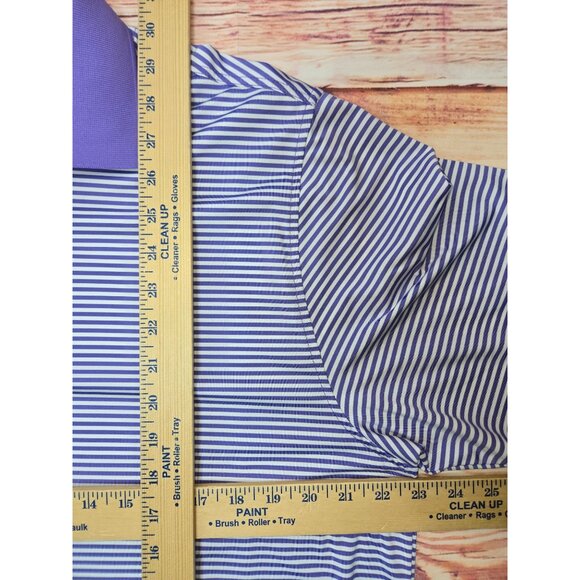 FootJoy FJ Mens Striped Purple-White Golf Apparel Polo Large - Picture 7 of 7